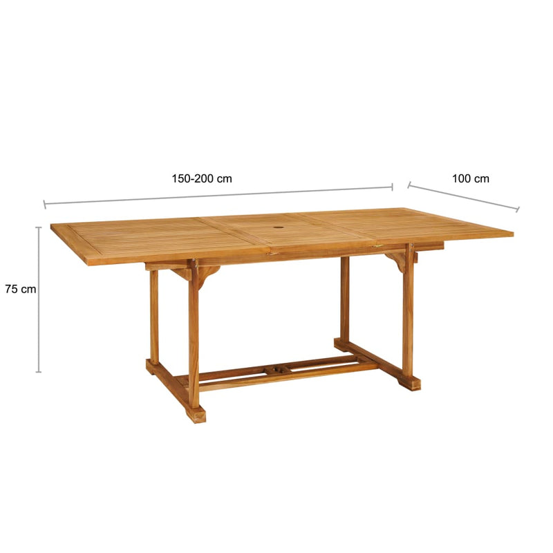 vidaXL 7 Piece Garden Dining Set Solid Teak Wood