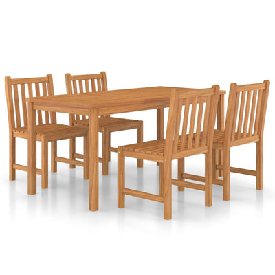 vidaXL 5 Piece Garden Dining Set Solid Wood Teak