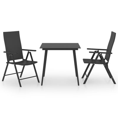 vidaXL 5 Piece Garden Dining Set Black