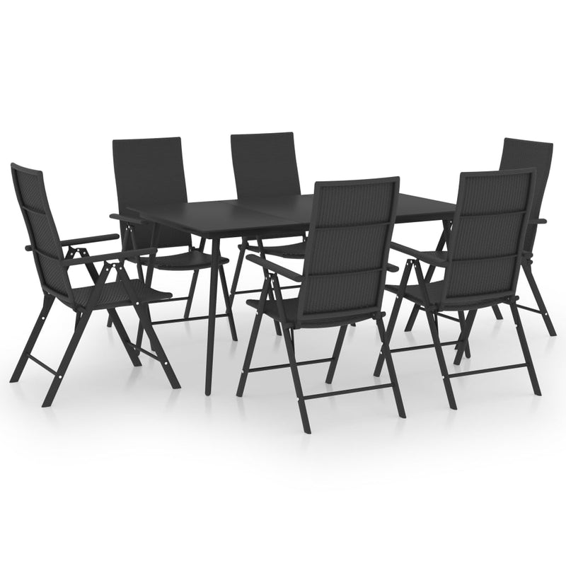 vidaXL 5 Piece Garden Dining Set Black