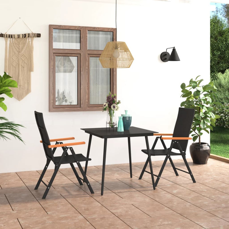 vidaXL 7 Piece Garden Dining Set Black and Brown