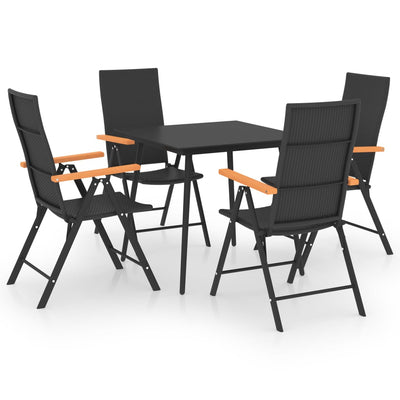 vidaXL 7 Piece Garden Dining Set Black and Brown