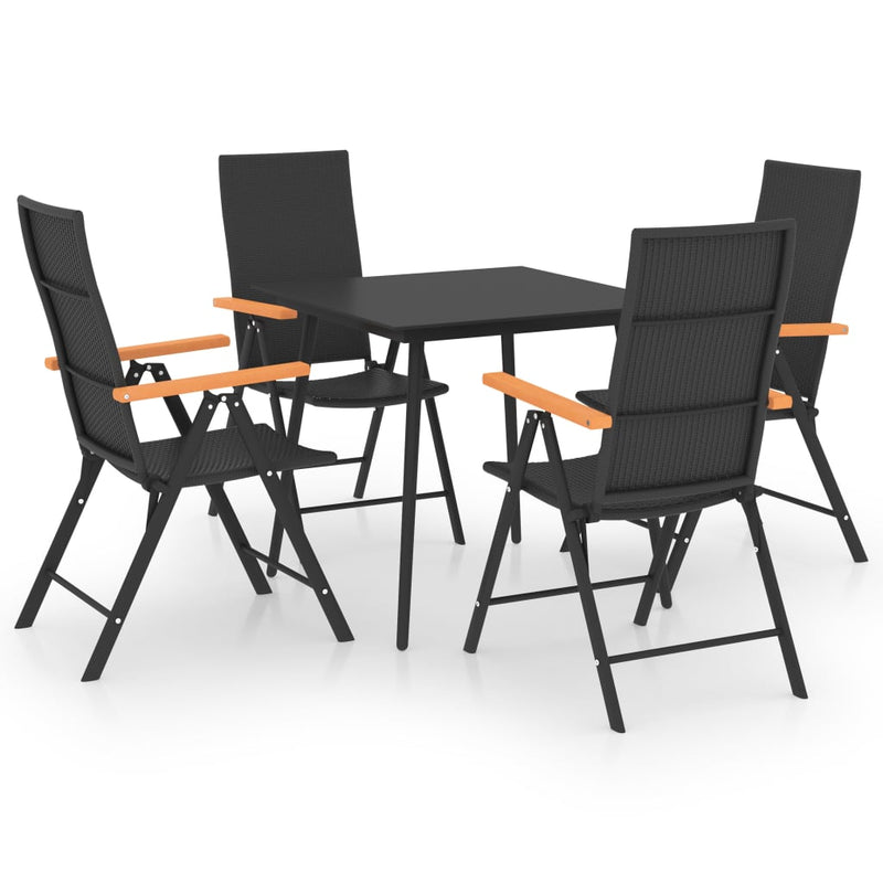 vidaXL 7 Piece Garden Dining Set Black and Brown