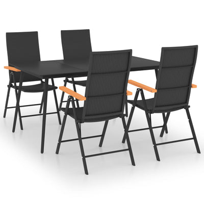 vidaXL 7 Piece Garden Dining Set Black and Brown