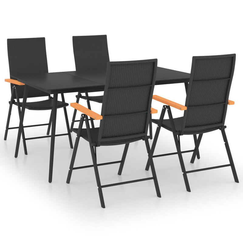 vidaXL 7 Piece Garden Dining Set Black and Brown