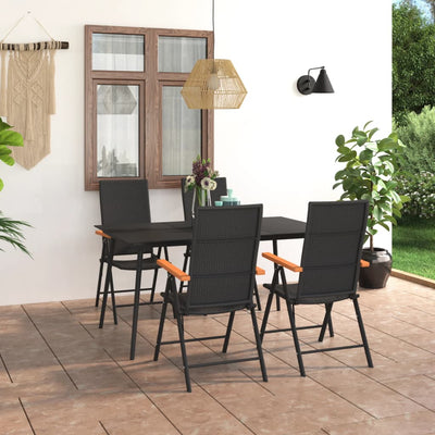 vidaXL 7 Piece Garden Dining Set Black and Brown