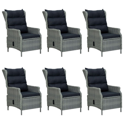 vidaXL 9 Piece Outdoor Dining Set with Cushions Poly Rattan Light Grey
