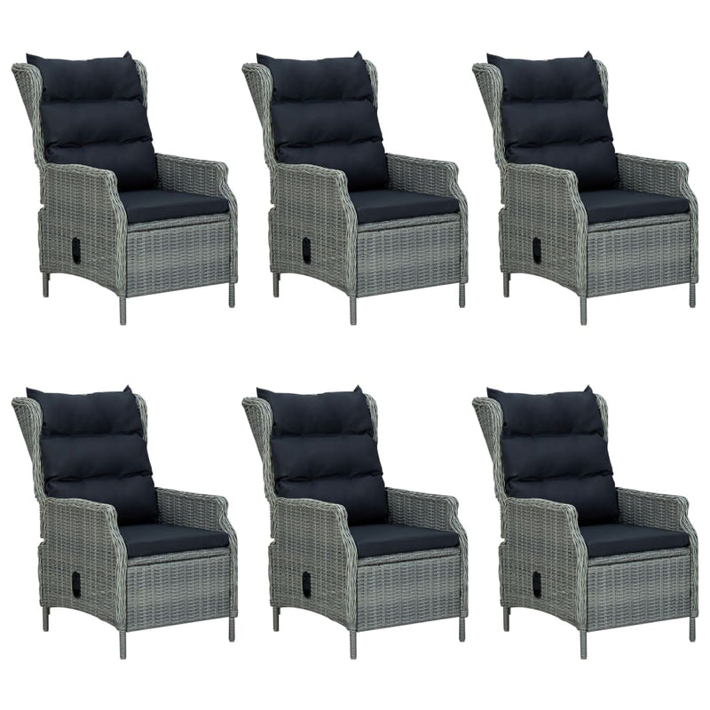 vidaXL 9 Piece Outdoor Dining Set with Cushions Poly Rattan Light Grey