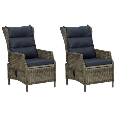 vidaXL 3 Piece Garden Lounge Set with Cushions Poly Rattan Brown