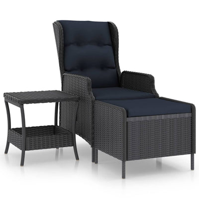 vidaXL 2 Piece Garden Lounge Set with Cushions Poly Rattan Dark Grey