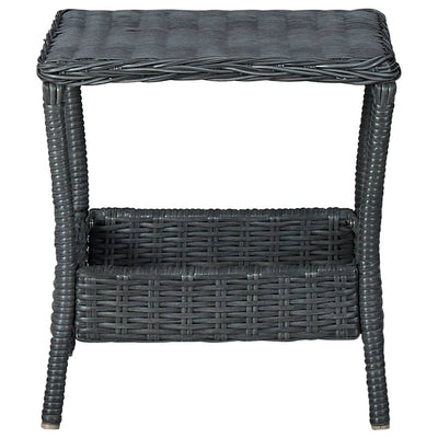 vidaXL 2 Piece Garden Lounge Set with Cushions Poly Rattan Dark Grey