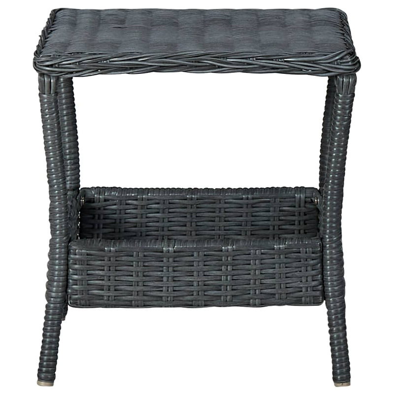vidaXL 2 Piece Garden Lounge Set with Cushions Poly Rattan Dark Grey