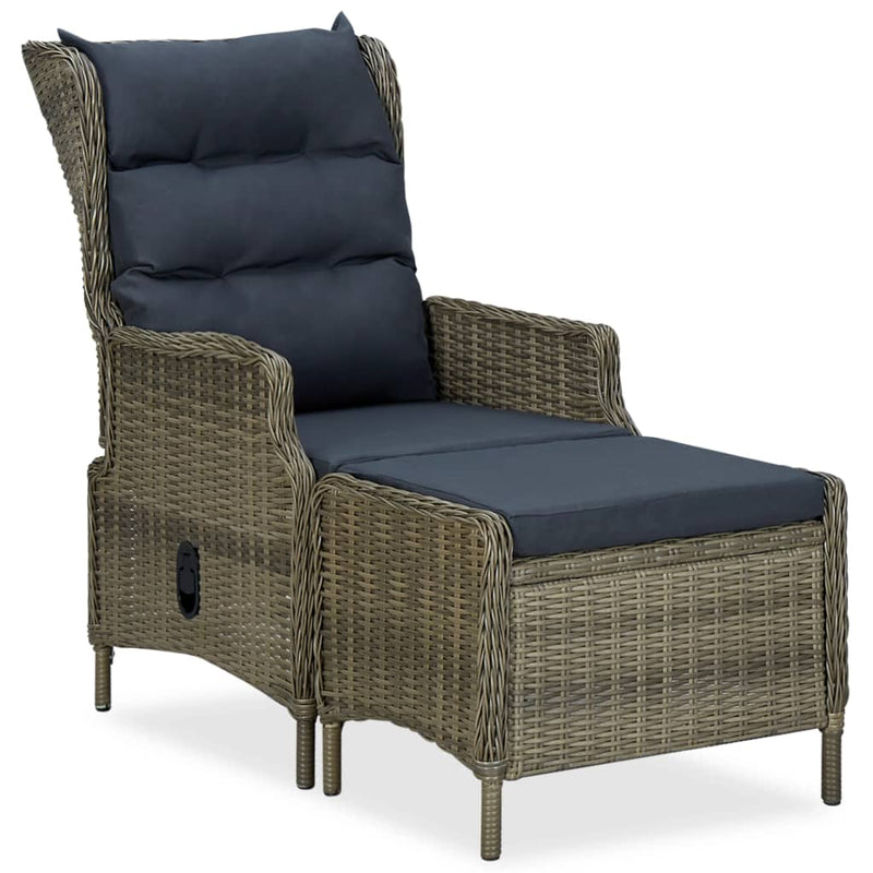 vidaXL 3 Piece Garden Lounge Set with Cushions Poly Rattan Brown
