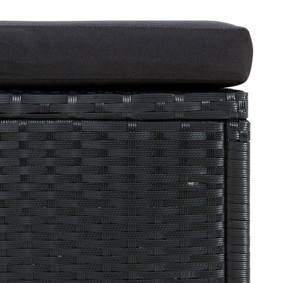 vidaXL 6 Piece Garden Lounge Set with Cushions Poly Rattan Black