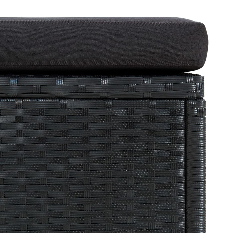 vidaXL 6 Piece Garden Lounge Set with Cushions Poly Rattan Black