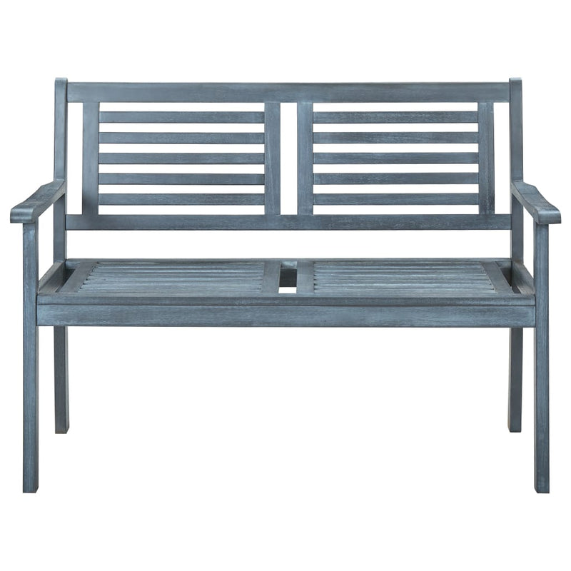 vidaXL 3-Seater Garden Bench 150 cm Grey Solid Eucalyptus Wood
