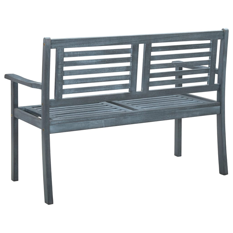 vidaXL 3-Seater Garden Bench 150 cm Grey Solid Eucalyptus Wood