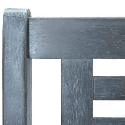 vidaXL 3-Seater Garden Bench 150 cm Grey Solid Eucalyptus Wood