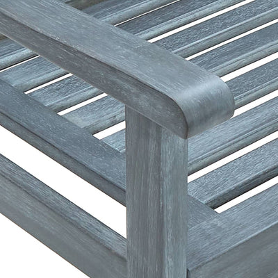 vidaXL 3-Seater Garden Bench 150 cm Grey Solid Eucalyptus Wood