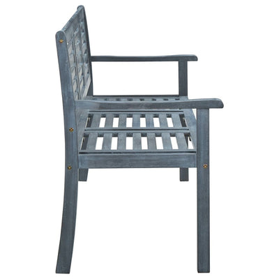 vidaXL 3-Seater Garden Bench 150 cm Grey Solid Eucalyptus Wood