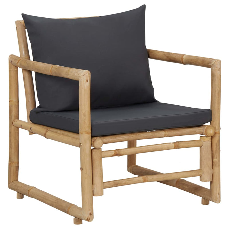 vidaXL 4 Piece Garden Lounge Set with Cushions Bamboo