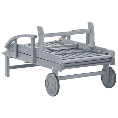 vidaXL Garden Sun Lounger with Cushion Solid Acacia Wood