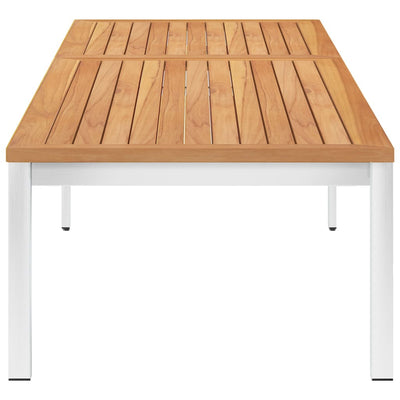 vidaXL Sun Lounger with Cushion Solid Teak Wood and Stainless Steel