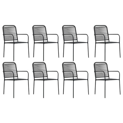 vidaXL 9 Piece Garden Dining Set Black Glass and Steel