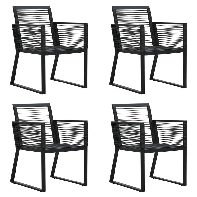 vidaXL 5 Piece Outdoor Dining Set PVC Rattan Black