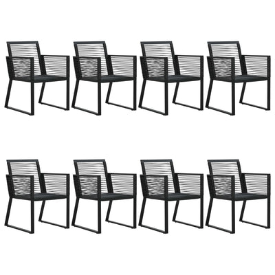 vidaXL 9 Piece Outdoor Dining Set PVC Rattan Black