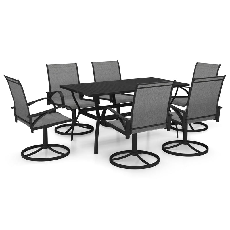 vidaXL 9 Piece Garden Dining Set Textilene and Steel