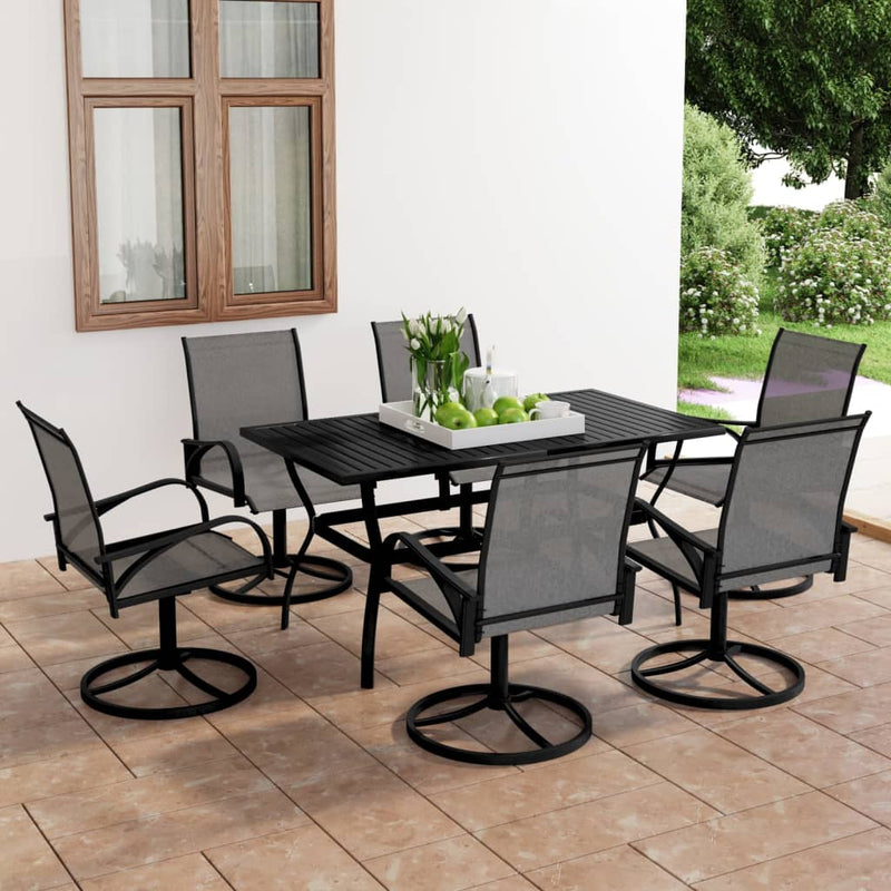 vidaXL 9 Piece Garden Dining Set Textilene and Steel
