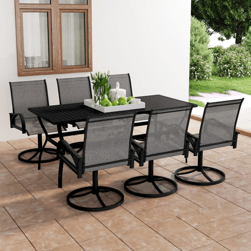 vidaXL 9 Piece Garden Dining Set Textilene and Steel
