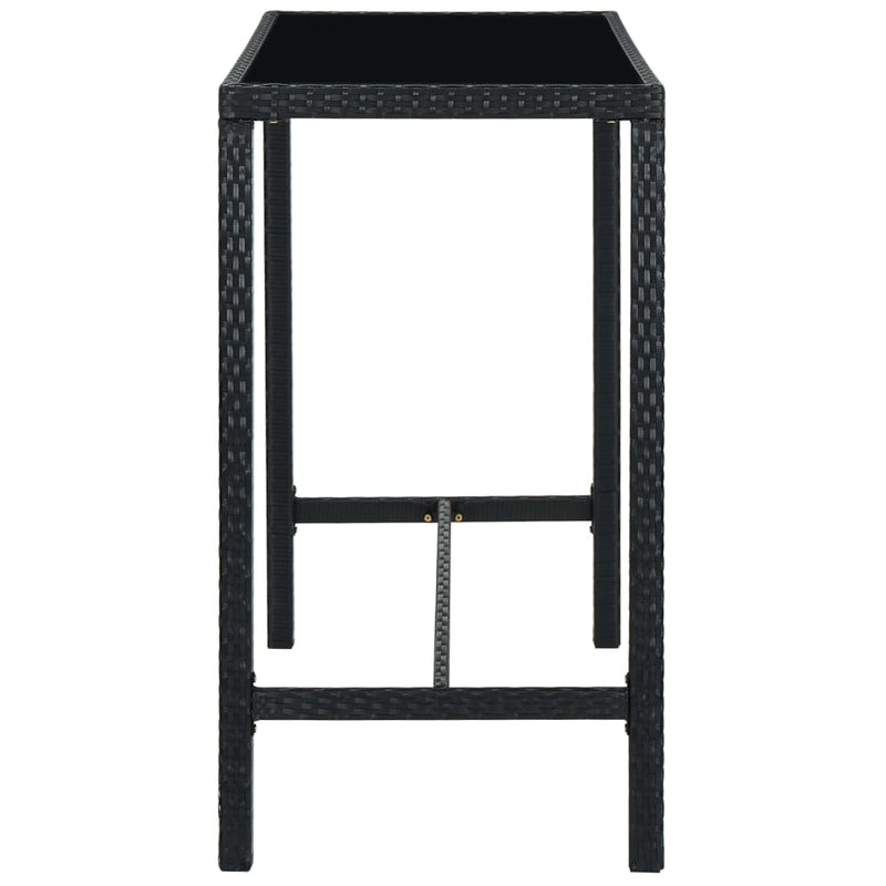 vidaXL 5 Piece Garden Bar Set Poly Rattan Black
