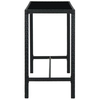 vidaXL 7 Piece Garden Bar Set Poly Rattan Black