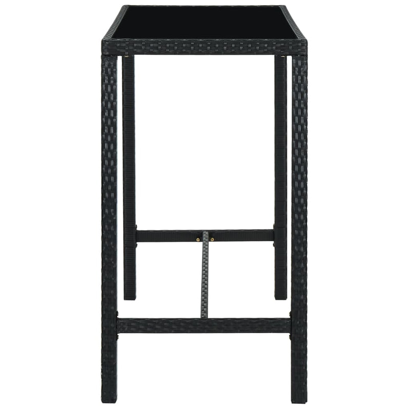 vidaXL 7 Piece Garden Bar Set Poly Rattan Black