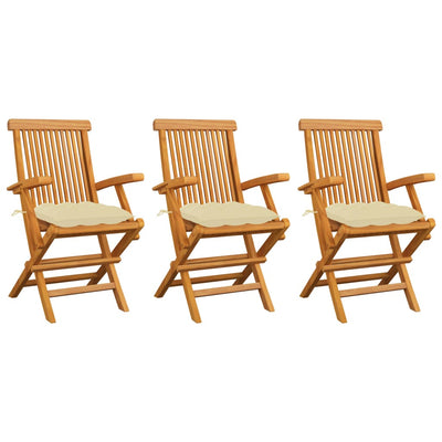 vidaXL Garden Chairs with Anthracite Cushions 3 pcs Solid Teak Wood