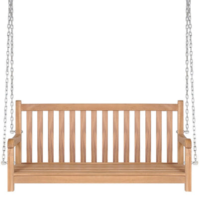 vidaXL Swing Bench with Taupe Cushion 120 cm Solid Teak Wood