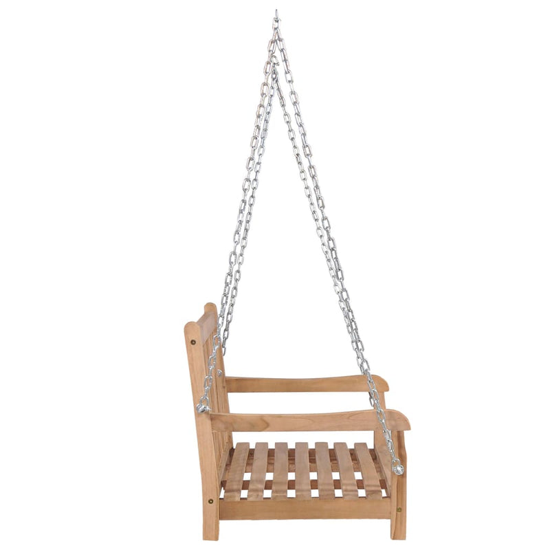 vidaXL Swing Bench with Taupe Cushion 120 cm Solid Teak Wood