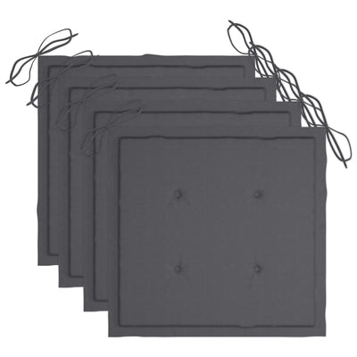 vidaXL 5 Piece Folding Outdoor Dining Set with Cushions Bamboo