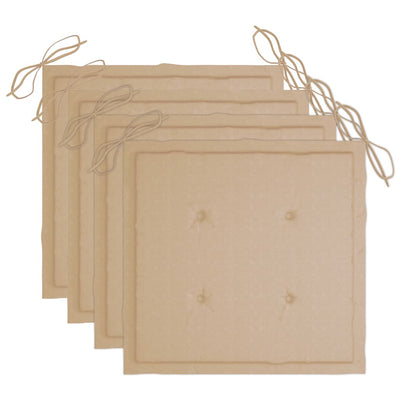 vidaXL 5 Piece Folding Outdoor Dining Set with Cushions Bamboo