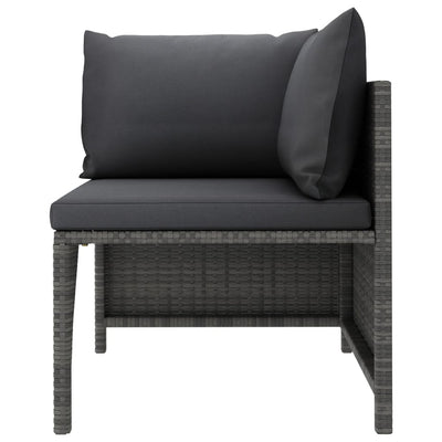 vidaXL 3 Piece Garden Lounge Set with Cushions Poly Rattan Black