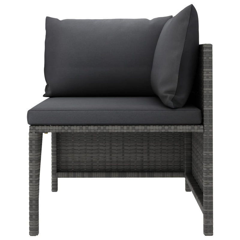 vidaXL 3 Piece Garden Lounge Set with Cushions Poly Rattan Black