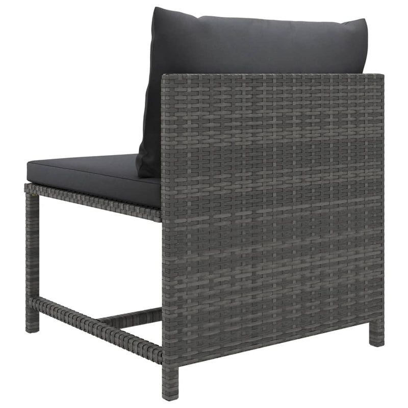 vidaXL 12 Piece Garden Lounge Set with Cushions Poly Rattan Grey