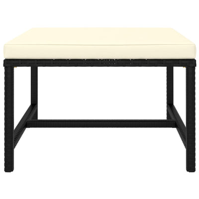 vidaXL 3 Piece Garden Lounge Set with Cushions Poly Rattan Black