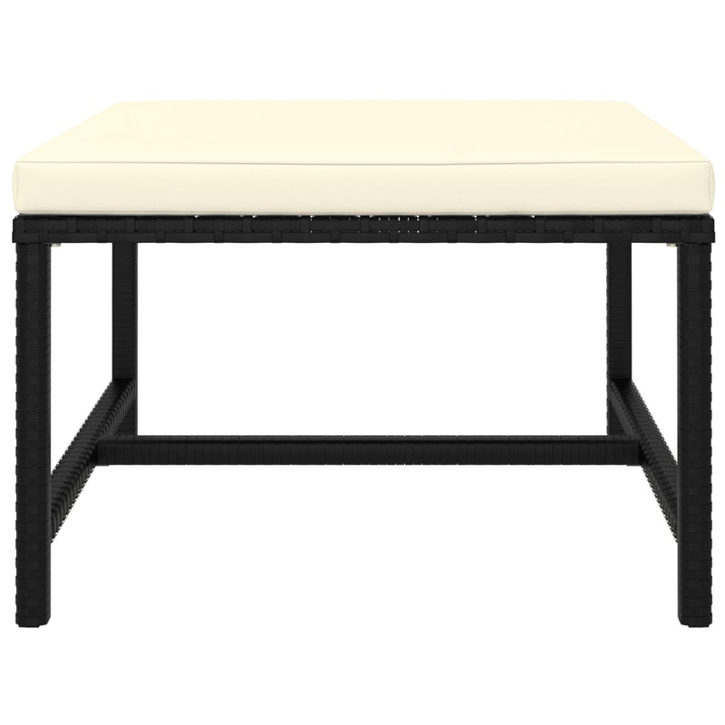 vidaXL 5 Piece Garden Lounge Set with Cushions Poly Rattan Black