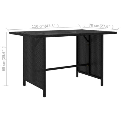 vidaXL 8 Piece Garden Lounge Set with Cushions Poly Rattan Black