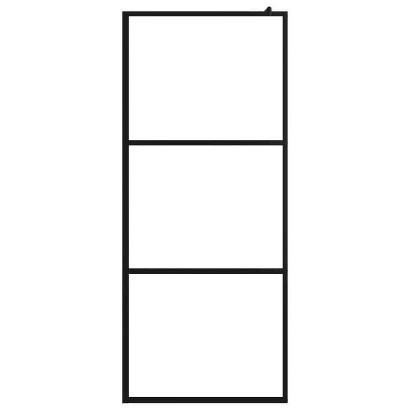 vidaXL Walk-in Shower Wall with Clear ESG Glass Black 80x195 cm