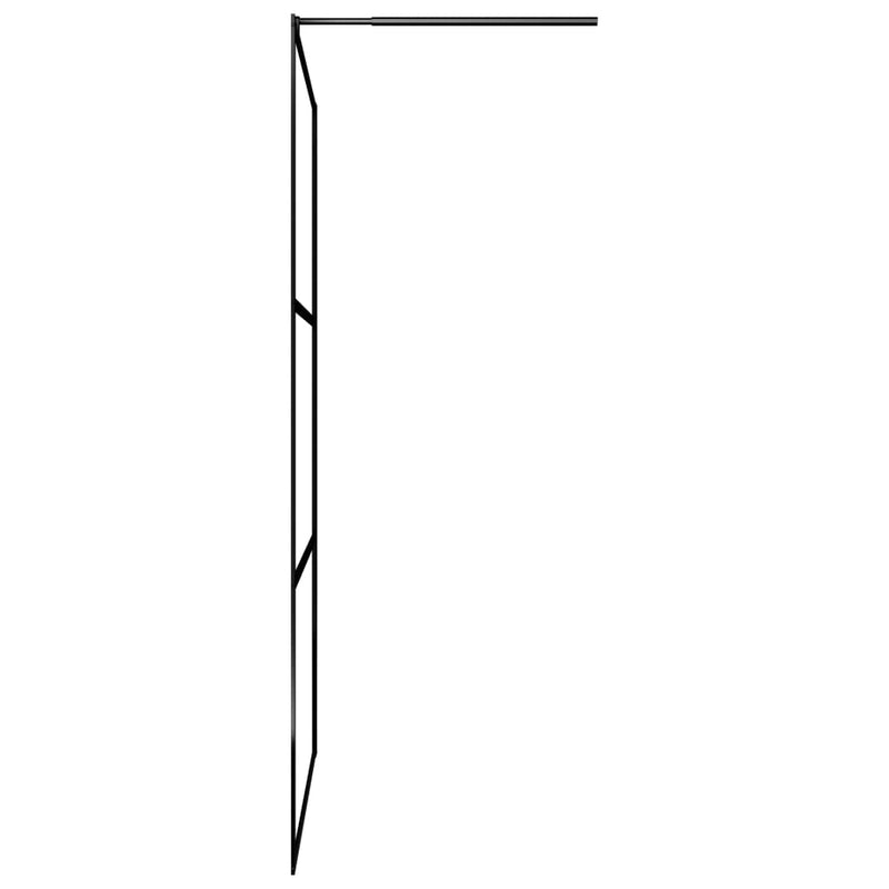 vidaXL Walk-in Shower Wall with Clear ESG Glass Black 80x195 cm
