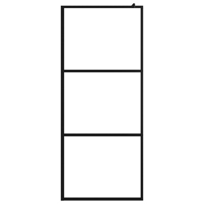 vidaXL Walk-in Shower Wall with Clear ESG Glass Black 80x195 cm